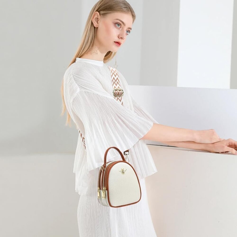 Small Crossbody Bag Women Faux Leather Multi Pocket Travel Purse - Picture 2 of 7
